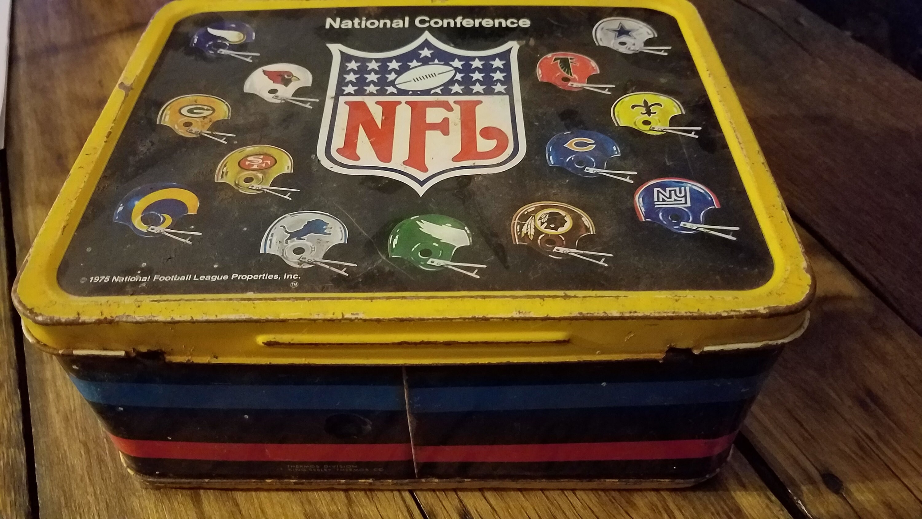 NFL Metal lunch box 1975 national conference national football Etsy