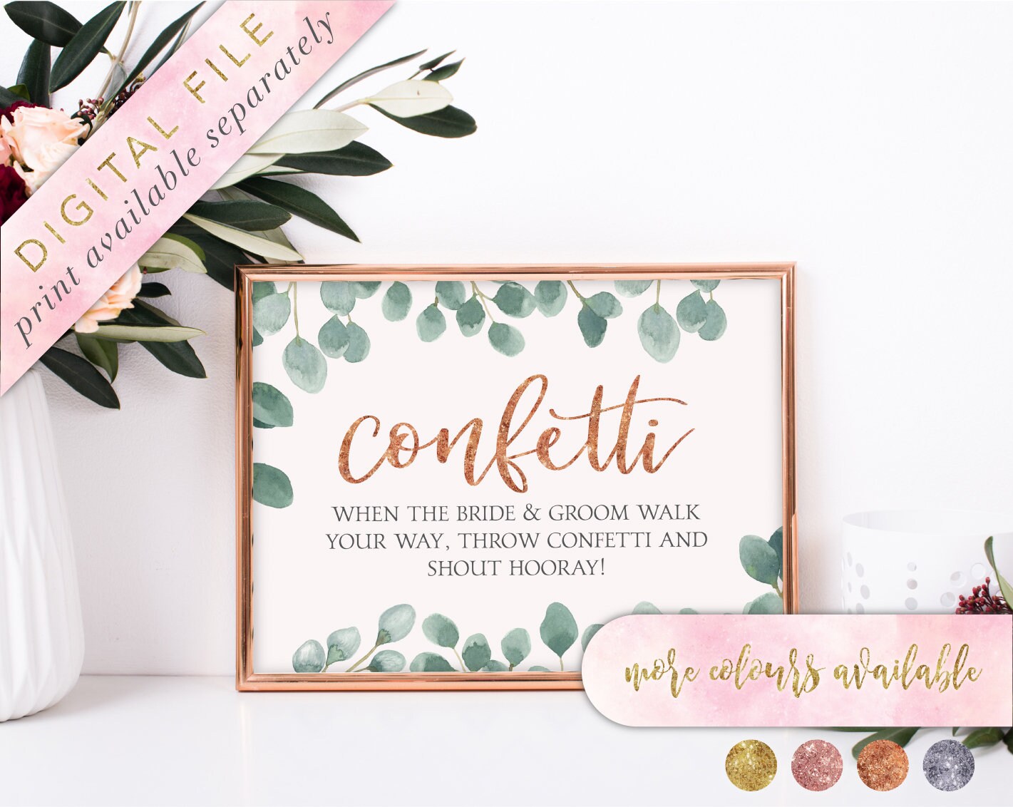 Confetti sign Printable Confetti Wedding Confetti Wedding Etsy