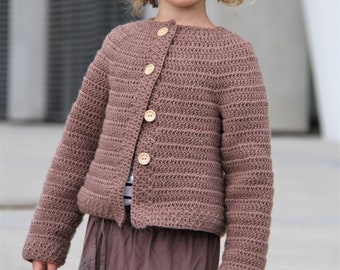 Crochet cardigan pattern Bachelor’s Button 3-12 years, Kids sweater pattern,  Girls jacket pattern, Girls clothes, Easy crochet pattern