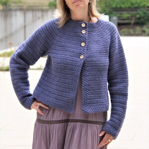 Crochet Cardigan Pattern Bachelor's Button Size S-3XL Row | Etsy