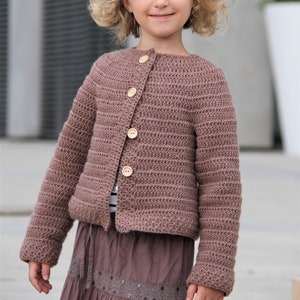 Crochet cardigan pattern Bachelor’s Button 3-12 years, Kids sweater pattern,  Girls jacket pattern, Girls clothes, Easy crochet pattern