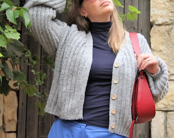 Crochet Cardigan Pattern: Iceland Ribbed Jacket (XS-XXL) (PDF Pattern)