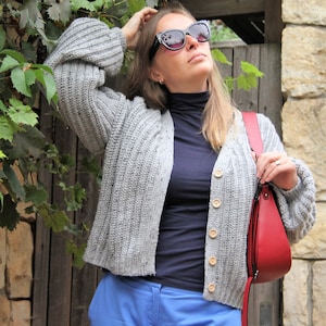 Modèle de cardigan au crochet islande TP-XXL, modèle de pull, modèle de veste côtelée, cardigan boutonné et modèle de tricot au crochet