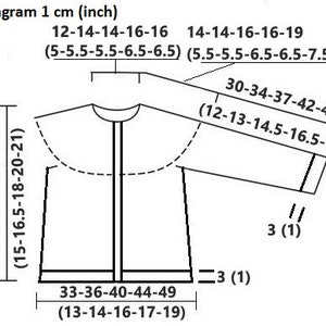 Häkel-Cardigan-Muster Bachelors Button 312 Jahre, Muster für Kinderpullover, Muster für Mädchenjacke, Mädchenkleidung, einfaches Häkelmuster Bild 6
