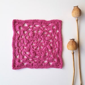 Holi Granny Square Crochet Pattern: Afghan Blanket Block (PDF Pattern)