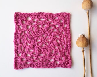 Holi Granny Square Crochet Pattern, Easy Afghan Blanket Block, Motif for Blankets Bags, PDF