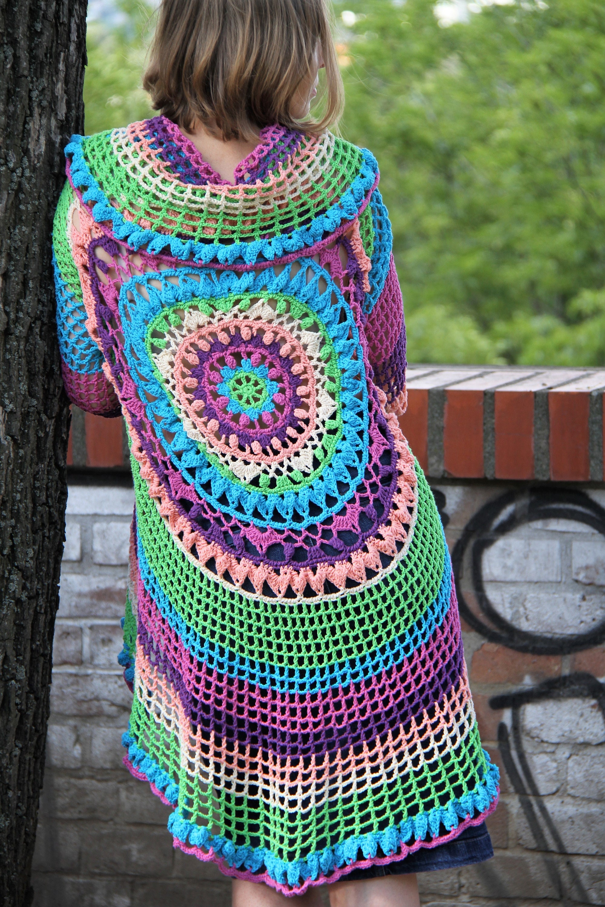Crochet Circle Cardigan Pattern Holi