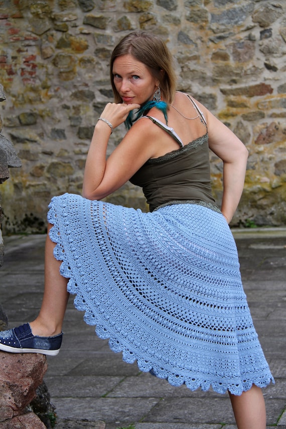 4 in 1 Crochet Skirt Patterns A line Skirt Bohemian Knee Length Skirts Summer Clothes Casual Clothing Patterns Row by Row Etsy Canada