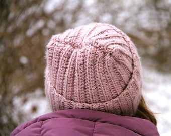 Patroon gehaakte geribbelde beanie: Reykjavik Slouchy Tuque, peuter-tiener - volwassene (pdf-patroon)