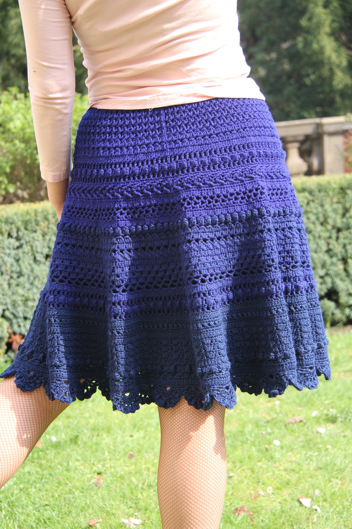 A line Crochet Skirt Pattern Boho Blues Size S 3XL Bohemian Etsy