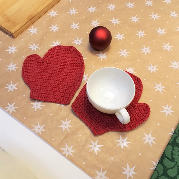 Crochet coaster pattern Merry Christmas, Home tablecloth kitchen decor, Row by row doily pattern, Mug rug, Christmas decor, Crochet gifts