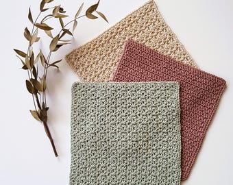 Rustic Crochet Dishcloth Set Pattern: Beginner-Friendly Kitchen Decor (PDF Pattern)