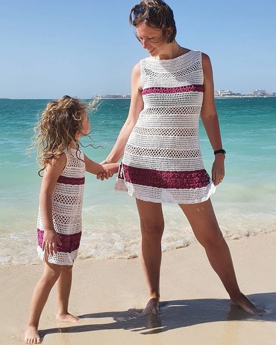 Crochet Beach Girls Dress Pattern Linea Size 2Y-12Y, Girls Crochet Cover  Up, Mommy and Me Beach Clothes, Tunic Dress, Swimsuit Kids Cover -   Canada