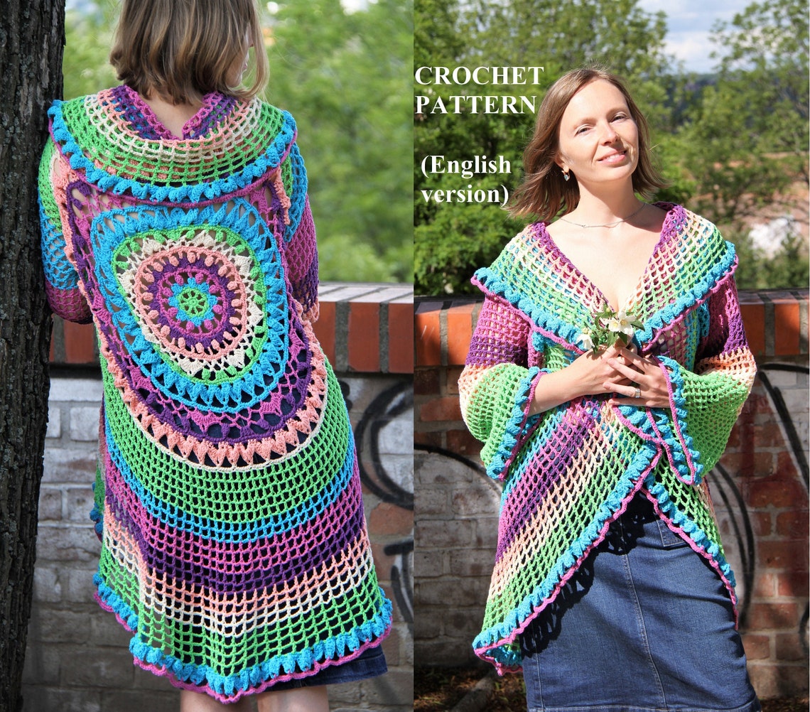 Crochet Cardigan Pattern Holi Size S-3XL Mandala Swimsuit | Etsy