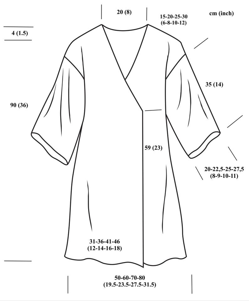 Crochet Kimono Cardigan Pattern: Kofuku, Easy Plus Size Robe (PDF Pattern S-XXXL) image 2