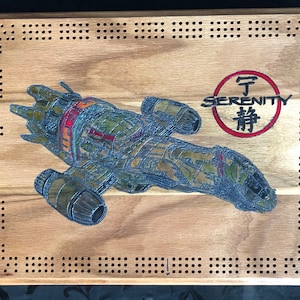 Rechthoekig Firefly Cribbage Board - Serenity - Massief hardhout - Handgemaakt in Canada! Maakt een geweldig cadeau!