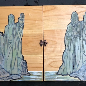 Minas Tirith Argonath Dungeon Master / Game Master-skärm - Massivt körsbärsträ - Trä DM-skärm - Perfekt present - Tillverkad i Kanada!