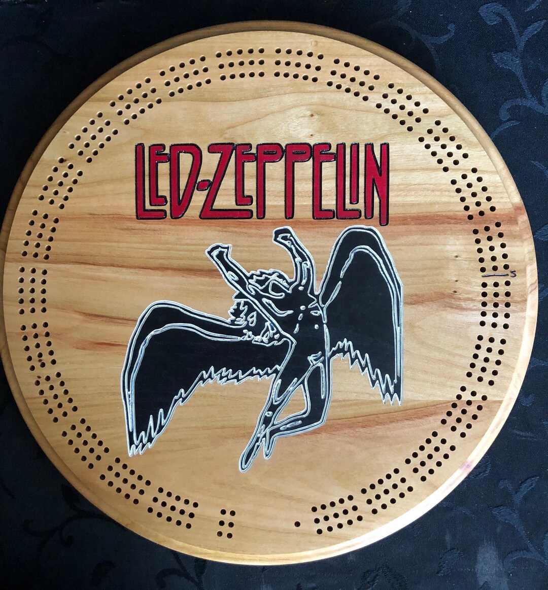Led Zeppelin ~ 12 Inch Round Crib Board - Solid Cherry Hardwood - Makes ...
