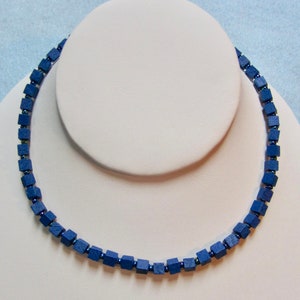 Blue Choker - Blue Necklace - Wooden Choker - Wooden Necklace - Men&#39;s Wooden Choker - Men&#39;s Choker - Women&#39;s Choker - Surfer Jewelry
