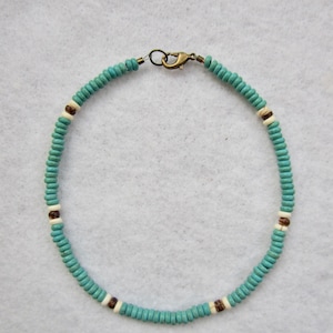 Turquoise Anklet - Surfer Anklet - Beach Anklet - Summer Anklet - Boho Anklet - Hippie Anklet - Unisex Ankle - Anklet for Boyfriend