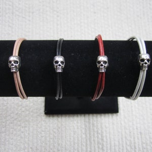 Skull Bracelet Men - Skull Bracelet Women - Leather Skull Bracket - Mala Bracelet - Spiritual Bracelet - Yoga Bracelet