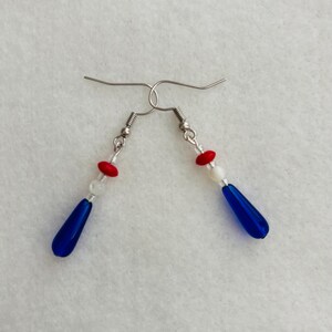 Patriotic Earrings - Americana Earrings - Red White and Blue Earrings - July 4th Earrings - American Earrings - Patriotic Jewelry