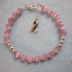 Breast Cancer Awareness Bracelet - Adjustable Bracelet  - Pink Bracelet - Cancer Bracelet - Valentine's Day Bracelet