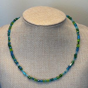 Sea green choker - Turquoise choker - Minimalist choker - Green necklace - Colorful choker - Summer choker - Beach jewelry - Stacking choker