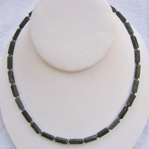 Men&#39;s Necklace - Women&#39;s Necklace - Natural Stone Necklace - Feng Shui Jewelry - Surfer Necklace - Dark Green Necklace - Hematite Jewelry -