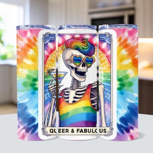 Queer and Fabulous tumbler gift, PRIDE Coffee stainless steel tumbler, LGBTQ+ tumbler, personalized coffee travel mug