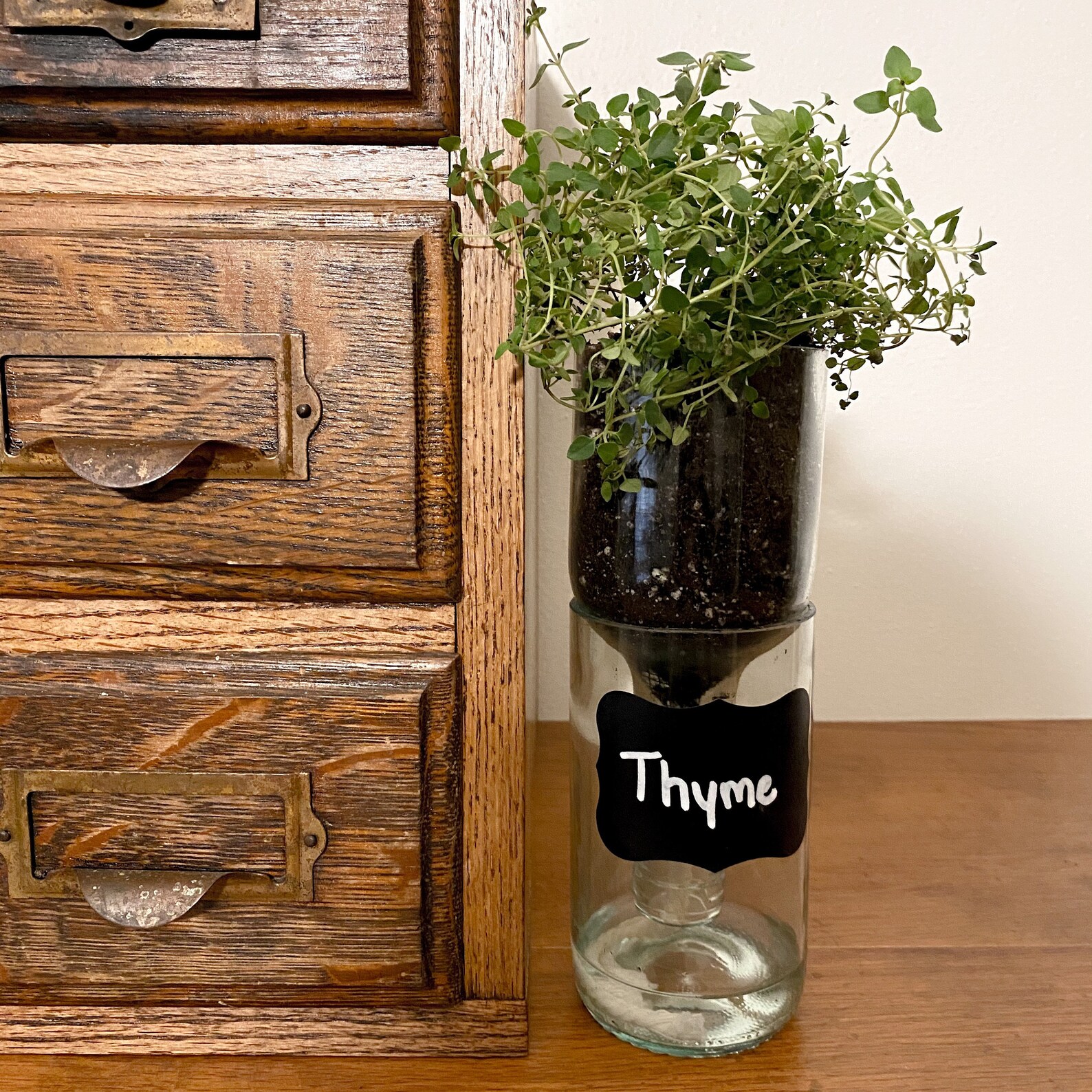 Self Watering Wine Bottle Planter Made From Recycled Wine Etsy