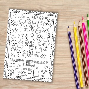 Papa Birthday Card, Happy Birthday Papa Coloring Page, Papa Gifts, Grandpa Gift from Grandkid, Birthday Gift for Grandpa, Personalized Kids