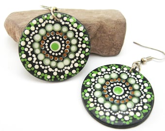 Mandala Earrings, Polymer Clay Earrings, Mandala Jewelry, Statement Earrings, Fashion Jewelry, Boho Earrings, Boho Chic, Gift For Her