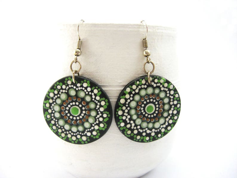 Mandala Earrings Gift For Her Boho Chic Statement Earrings Boho Earrings Fashion Jewelry Mandala Jewelry Polymer Clay Earrings