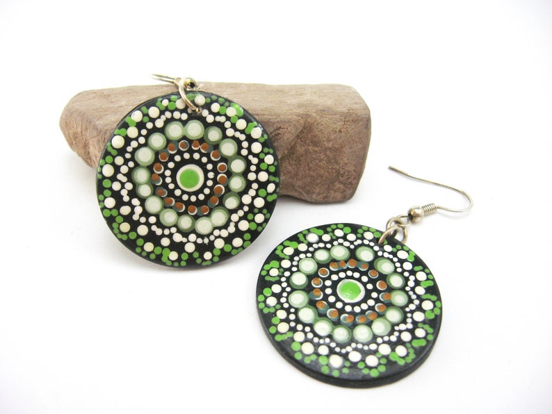 Mandala Earrings Gift For Her Boho Chic Statement Earrings Boho Earrings Fashion Jewelry Mandala Jewelry Polymer Clay Earrings