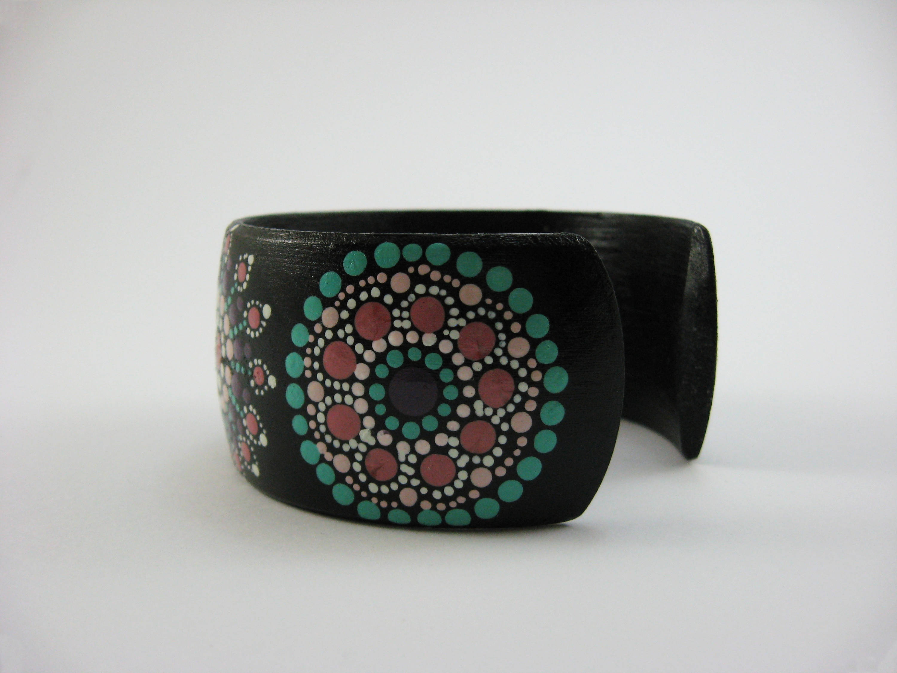 Wooden Bracelet Mandala Bangle Bohemian Jewelry Bracelets Etsy