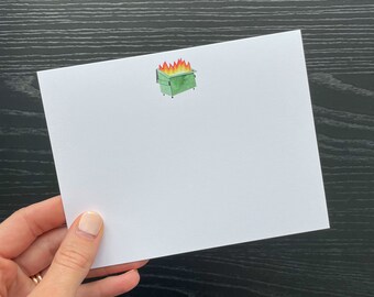 Dumpster Fire Card, Hot Garbage, Funny Card, Simple Card