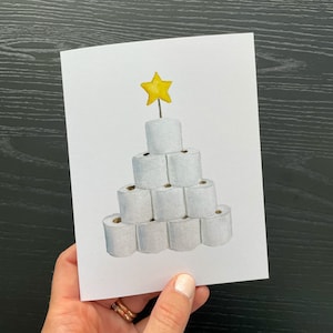 Cartoline di Natale divertenti, Albero di carta igienica, Carte pandemiche
