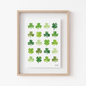 Green Shamrock Print, Green Nursery Decor, St. Patrick's Day Decor, Irish Print