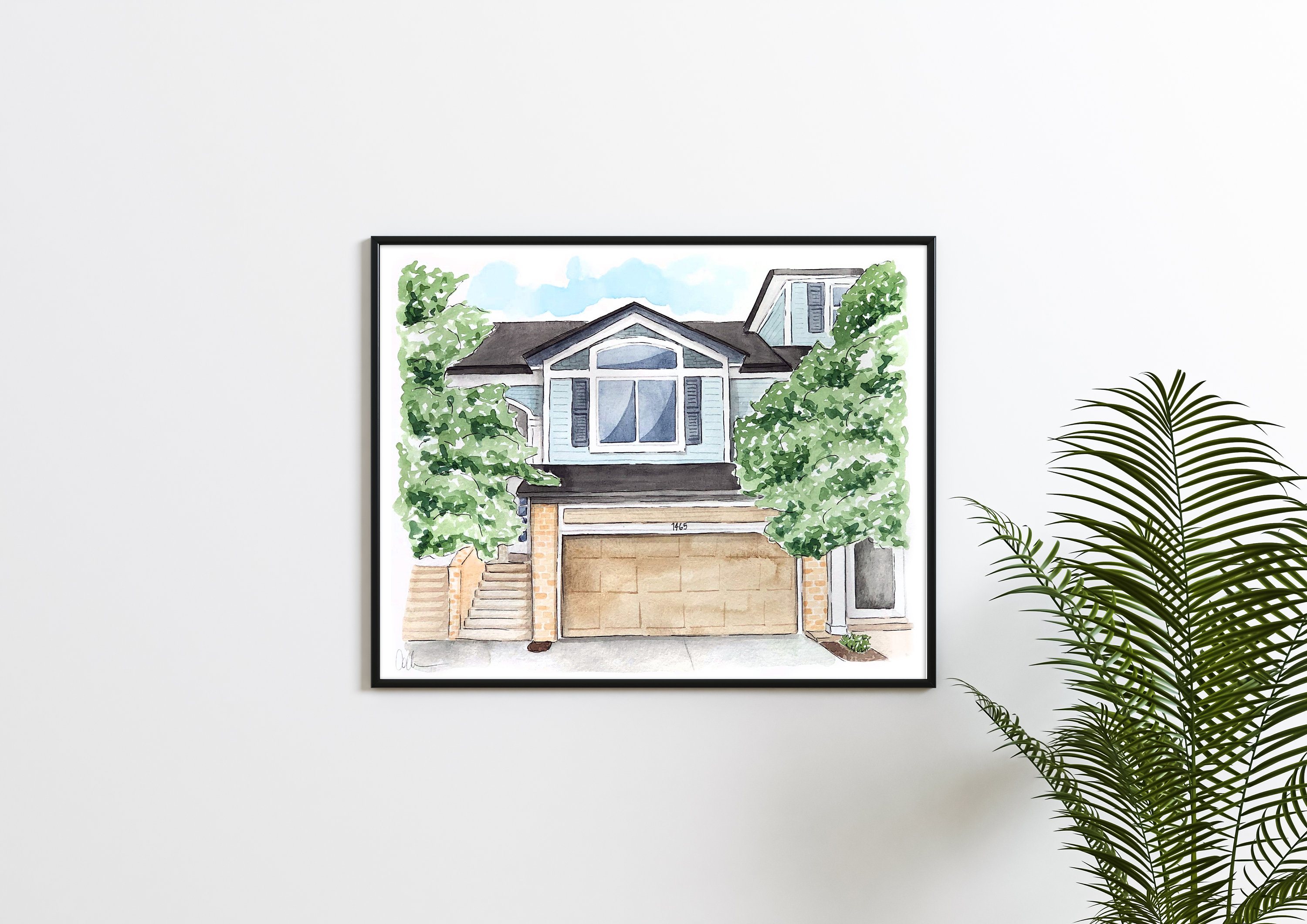 Custom Apartment Painting Hand Painted Watercolor Townhome Etsy