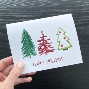 Cartões de árvore de Natal, cartões de boas festas, cartões de férias mínimos