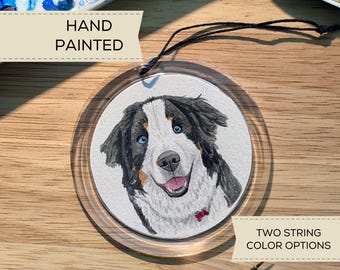 Pet Ornament, Hand Painted Watercolor Portrait, Custom Christmas Gift