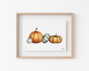 Fall Pumpkin Print, Halloween Art, Cute Autumn Decor, Boho Fall Art, Thanksgiving Decor