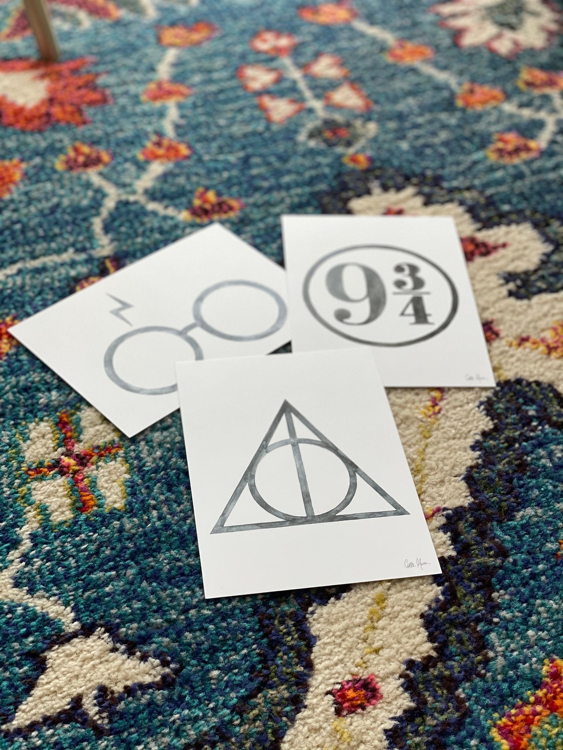 Deathly Hallows Inspired Watercolor Print Harry Potter Art | Etsy