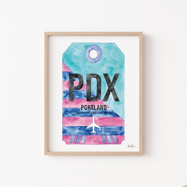 Pdx Airport Code Art Etsy