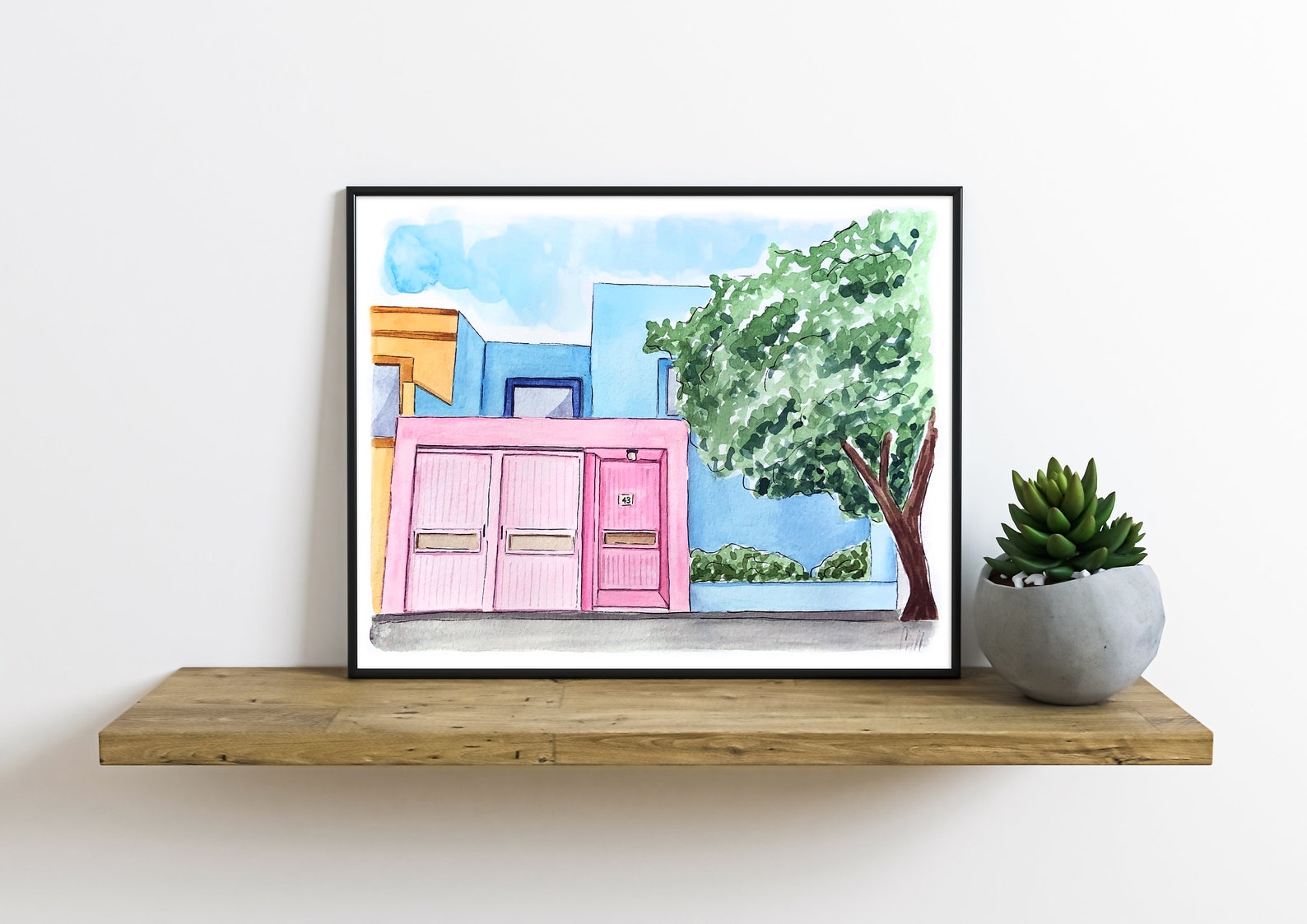 Custom Apartment Painting Hand Painted Watercolor Townhome Etsy