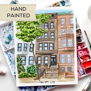 Retrato de casa en acuarela personalizado: recuerdo del hogar pintado a mano