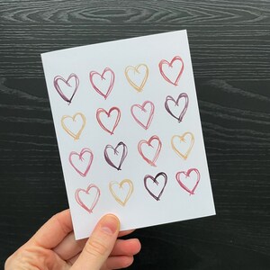 Pink Hearts Karte, Valentinstagskarte, Muttertagskarte