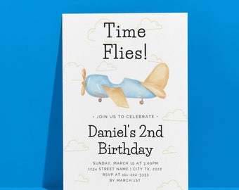 Time Flies (Airplanes) Birthday Invitation