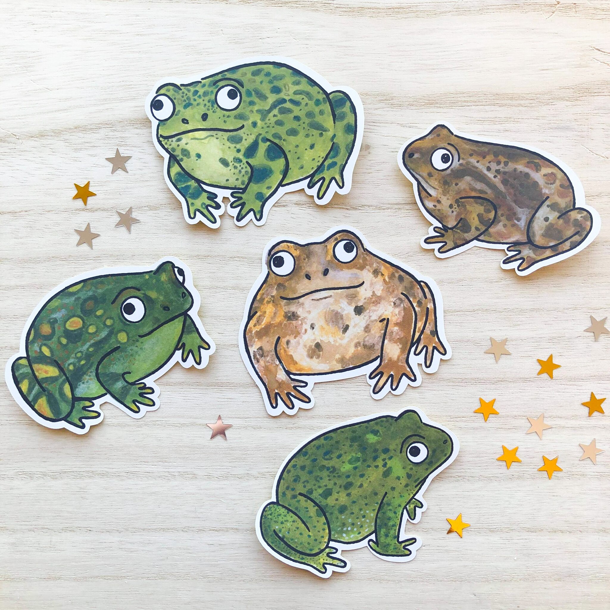 Chunky Toad Sticker, Large Toad Sticker, Toad Sticker, Toad Stationary ...